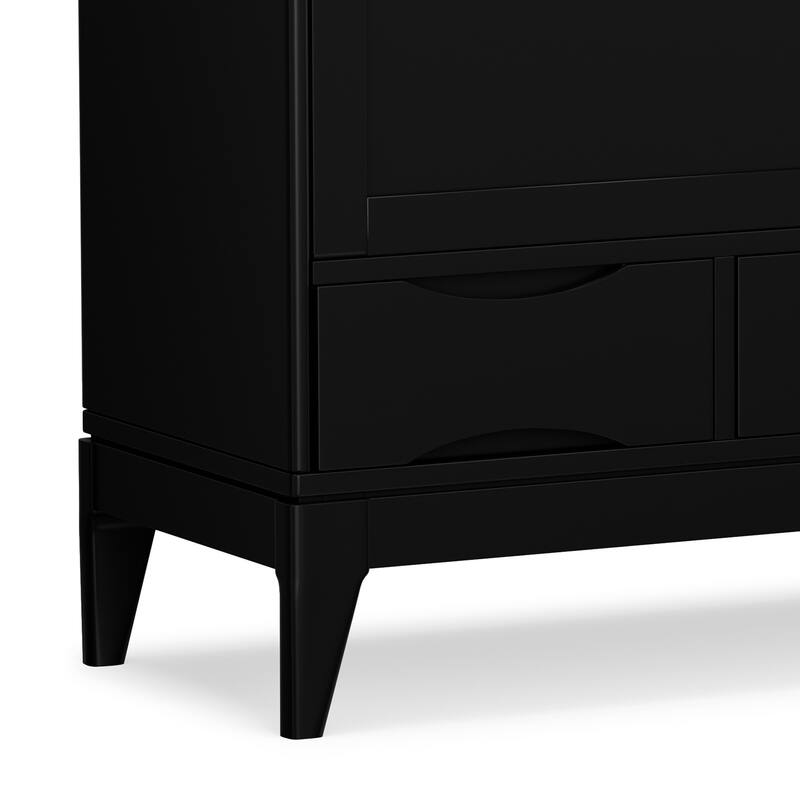 WYNDENHALL Pearson SOLID HARDWOOD 48" Wide Modern Medium Storage Cabinet - 48"w x 17"d x 42" h