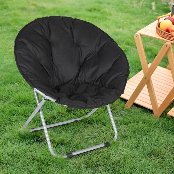 Outdoor Camping Folding Saucer Moon Chair High Back Round Cushioned Seat Bed Bath Beyond 37782949