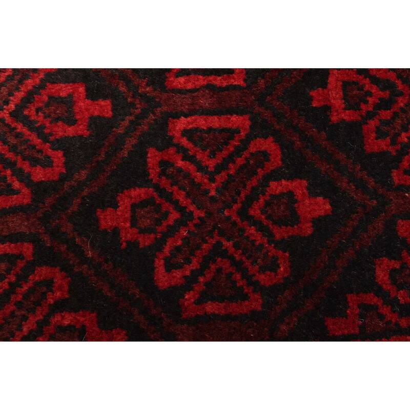ECARPETGALLERY Hand-knotted Baluch Dark Brown Wool Rug - 2'1 x 6'3