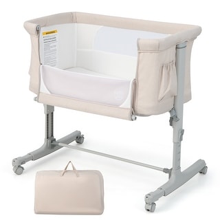 Babyjoy 3-in-1 Baby Bassinet Beside Sleeper Crib with 5-Level - See Details