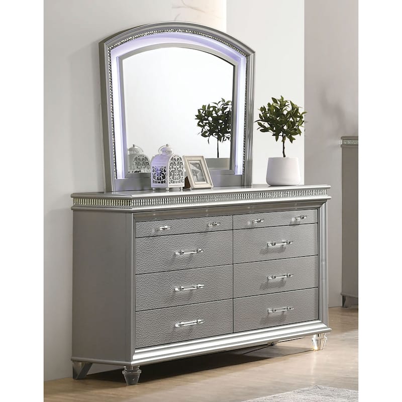 Xian Glam 2-piece 8-Drawer Dresser and Mirror Set by Furniture of America
