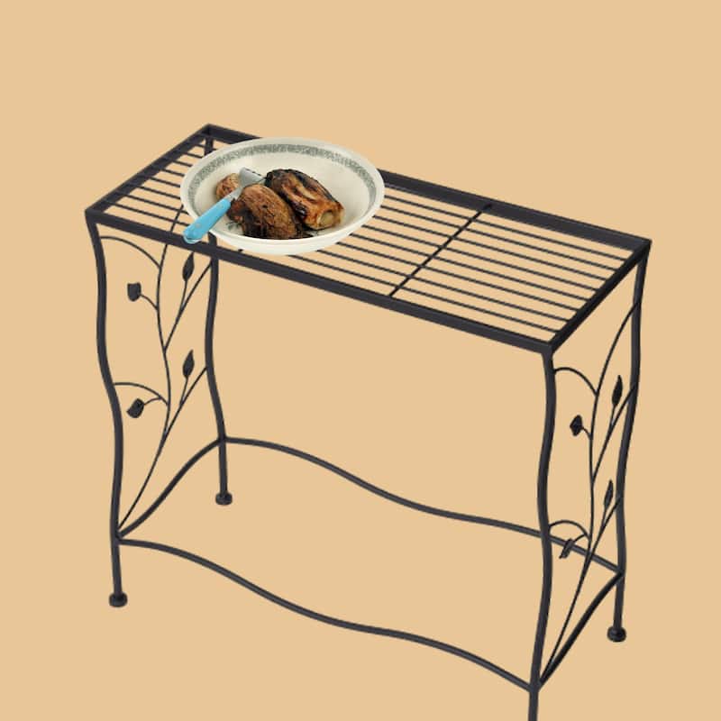 Glitzhome Set of 3 Large-capacity Multifunctional Metal Planter Stands Nesting Side Tables Bakers Racks