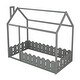 preview thumbnail 12 of 39, Kids Twin Size Wood Bed with House Frame & Roof - Playhouse Design
