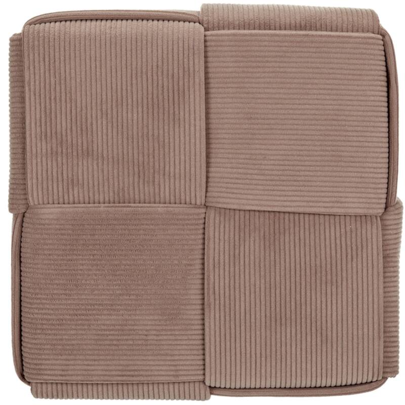Upholstered Corduroy Square Ottoman Foot Stool Accent for Bedroom