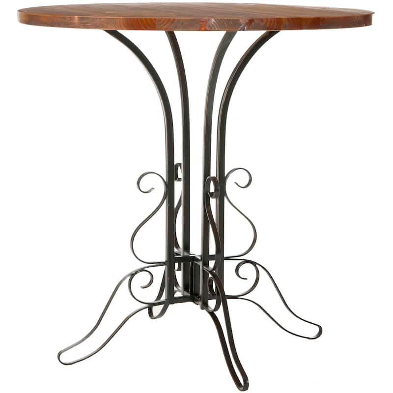 SAFAVIEH Home Avery Accent Tbl - 30"W x 30"D x 30"H - Black/Walnut