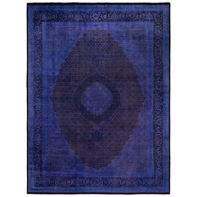 Overdyed One-of-a-Kind Hand-Knotted Area Rug - Purple - 9' 1" x 12' 1"