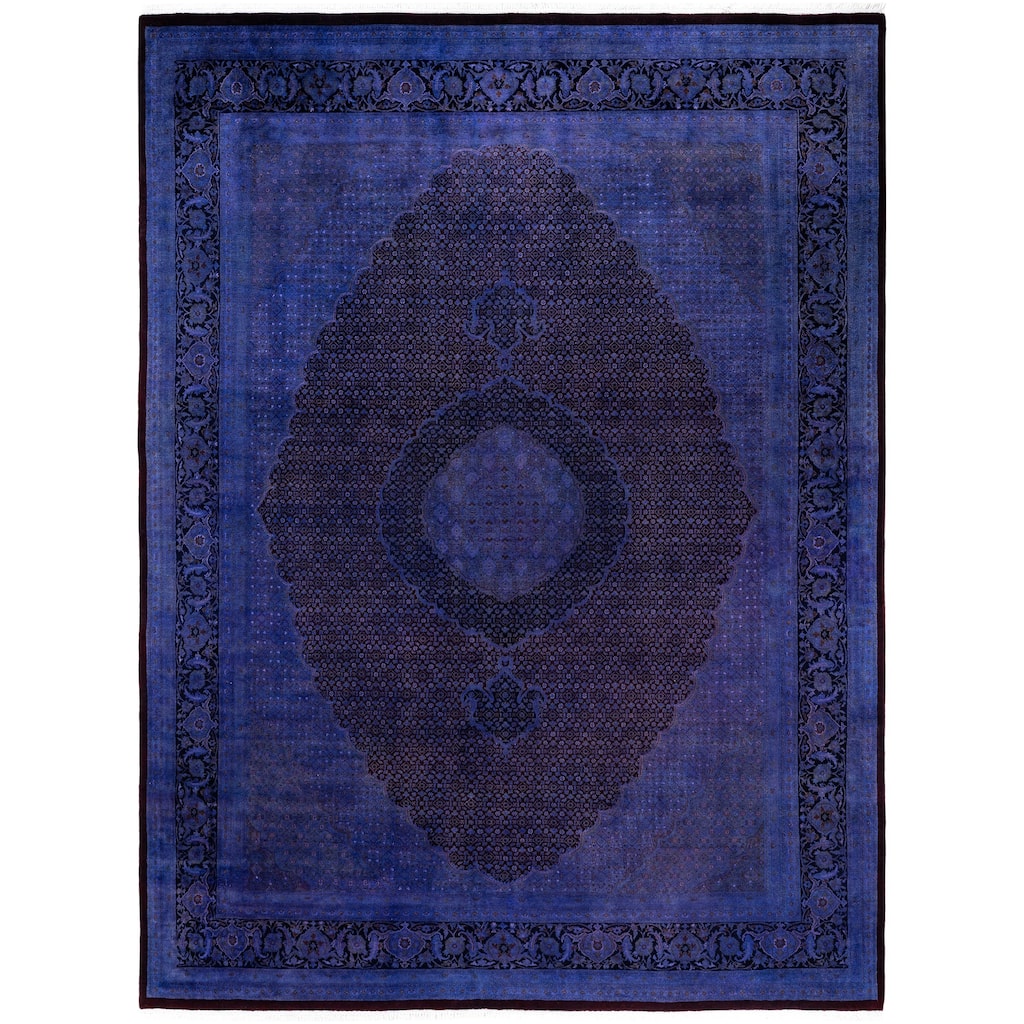 Overdyed One-of-a-Kind Hand-Knotted Area Rug - Purple - 9' 1" x 12' 1"