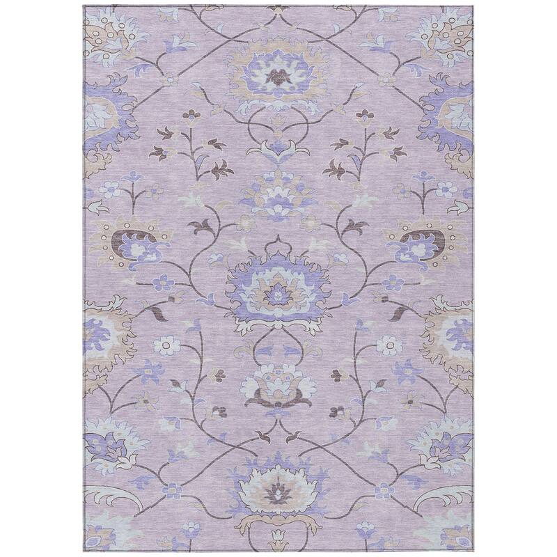 Machine Washable Indoor/ Outdoor Traditional Serena Chantille Rug
