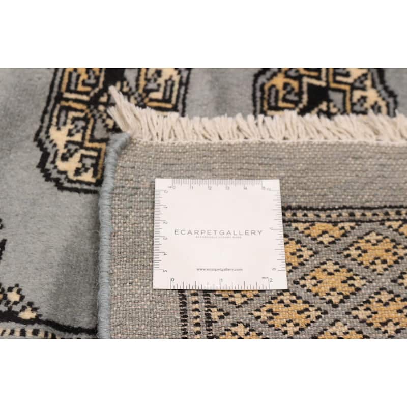 Finest Peshawar Bokhara Grey Rug 8'1" x 10'5" - 8'1 x 10'5