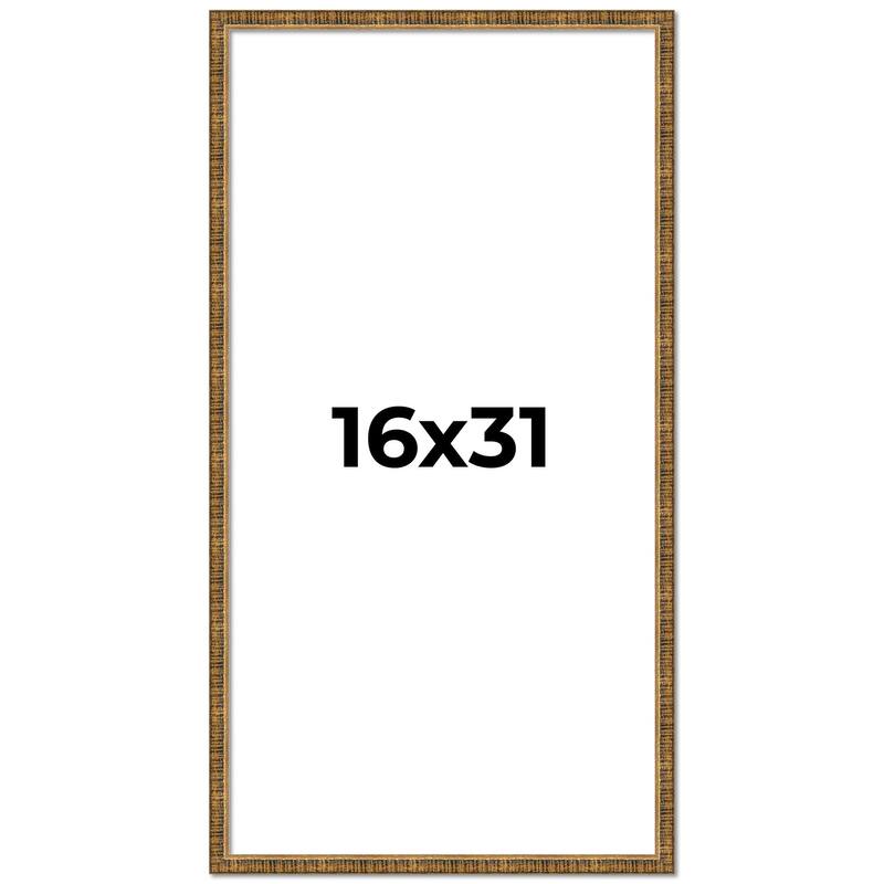 16x31 Frame Gold Solid Wood Picture Frame - Complete Modern Photo