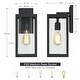 preview thumbnail 3 of 10, 14.8"H Outdoor Black Modern Exterior Wall Lantern Sconce Light with Clear Glass Panels