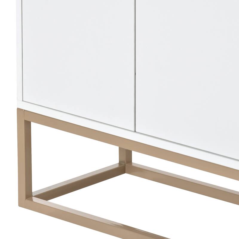 Sideboard Cabinet with 4 Doors, Buffet Cabinet with Adjustable Shelves, Kitchen Storage Cabinet with Metal Legs