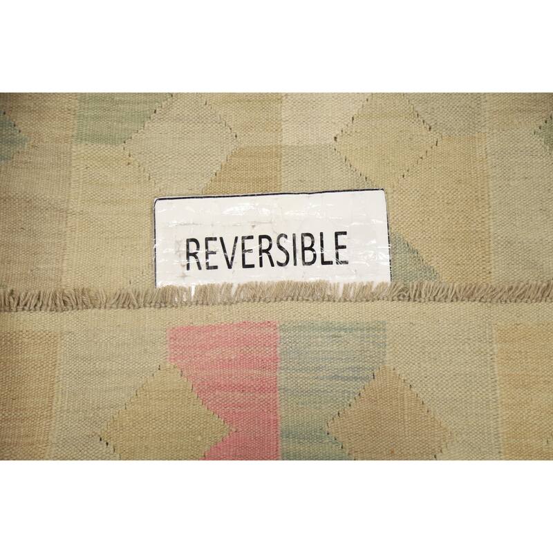 Hand Woven Oriental 100% Wool Carpet Southwestern Modern Multi-Colored Kilim Area Rug - 4' 10'' X 2' 11''