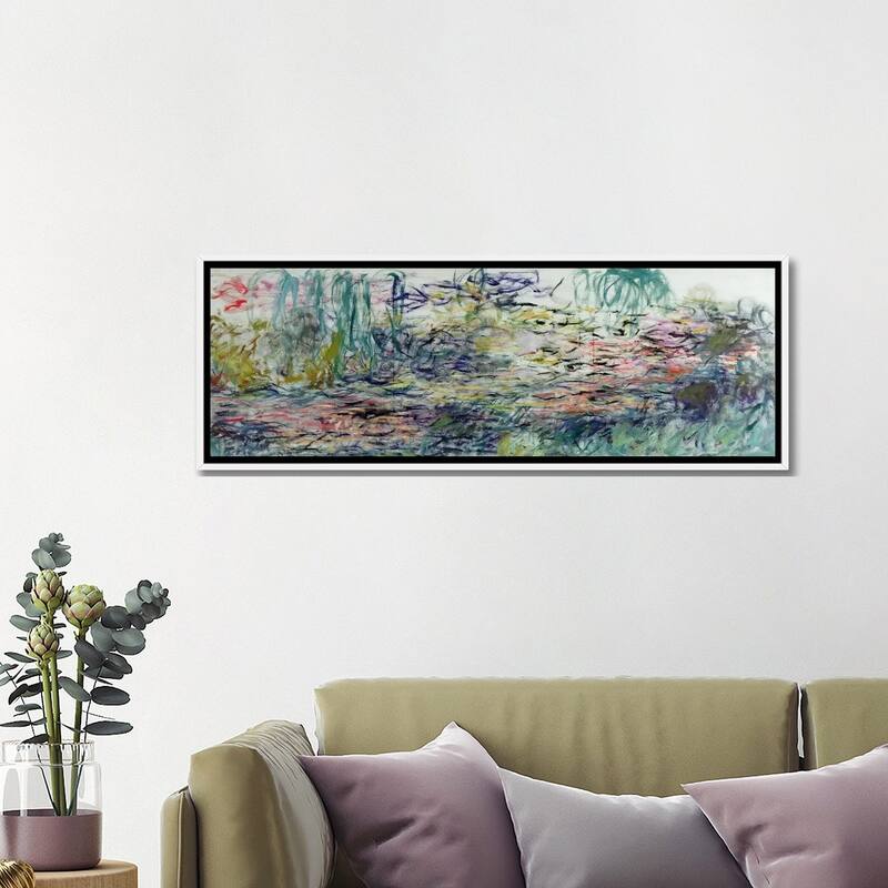 iCanvas "Waterlilies, 1917-19 " by Claude Monet Framed Canvas Print