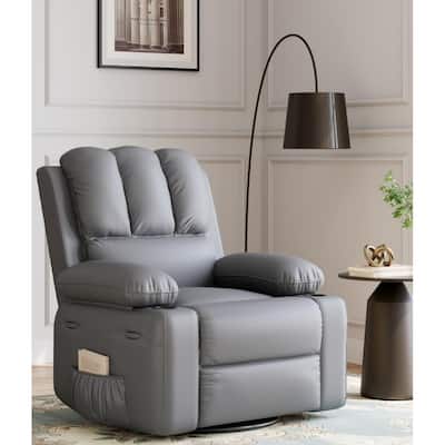 27'' Oversized360° Swivel Recliner Chairs with Heat and Massage