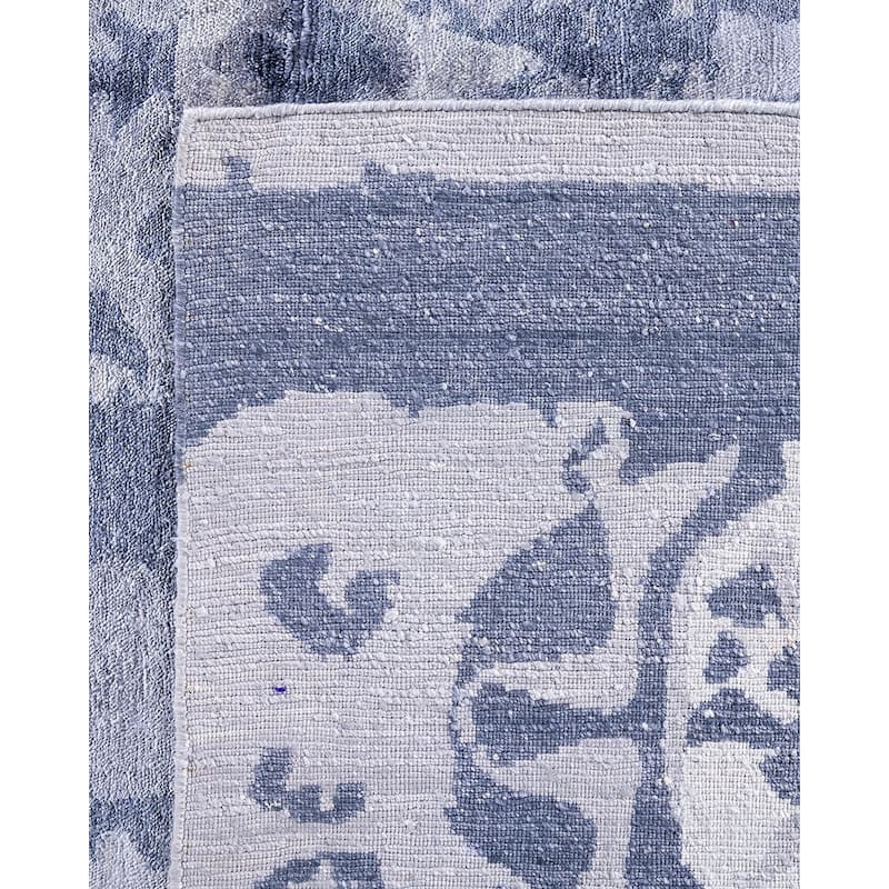 Modern One-of-a-Kind Hand-Knotted Area Rug - Gray, 8' 2" x 10' 1" - 8' 2" x 10' 1"