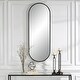 preview thumbnail 1 of 5, Tall Iron Framed Oval Vanity Mirror - 60" - Black