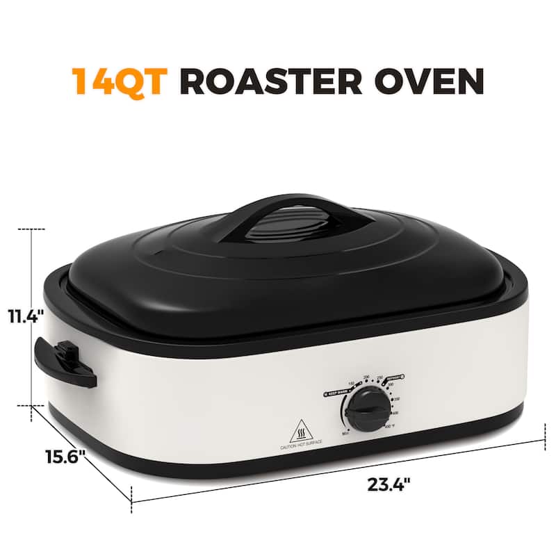14 Quart Electric Roaster with Self-Basting Lid