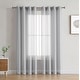 preview thumbnail 9 of 117, HLC.me 2 Piece Semi Sheer Voile Window Curtain Drapes Grommet Top Panels Bedroom, Living Room - Set of 2 panels 54 W x 63 L - Silver Grey