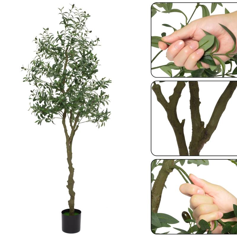 Olive Tree Artificial Plant In Black Pot