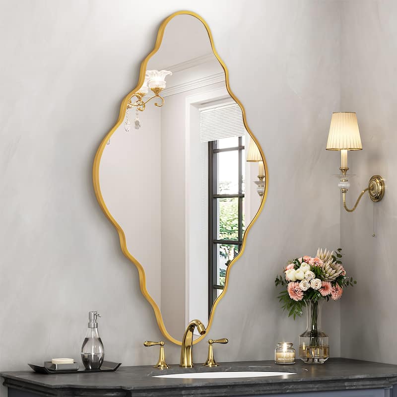 Scalloped Wall Mirror Irregular Decorative Wall Mirror