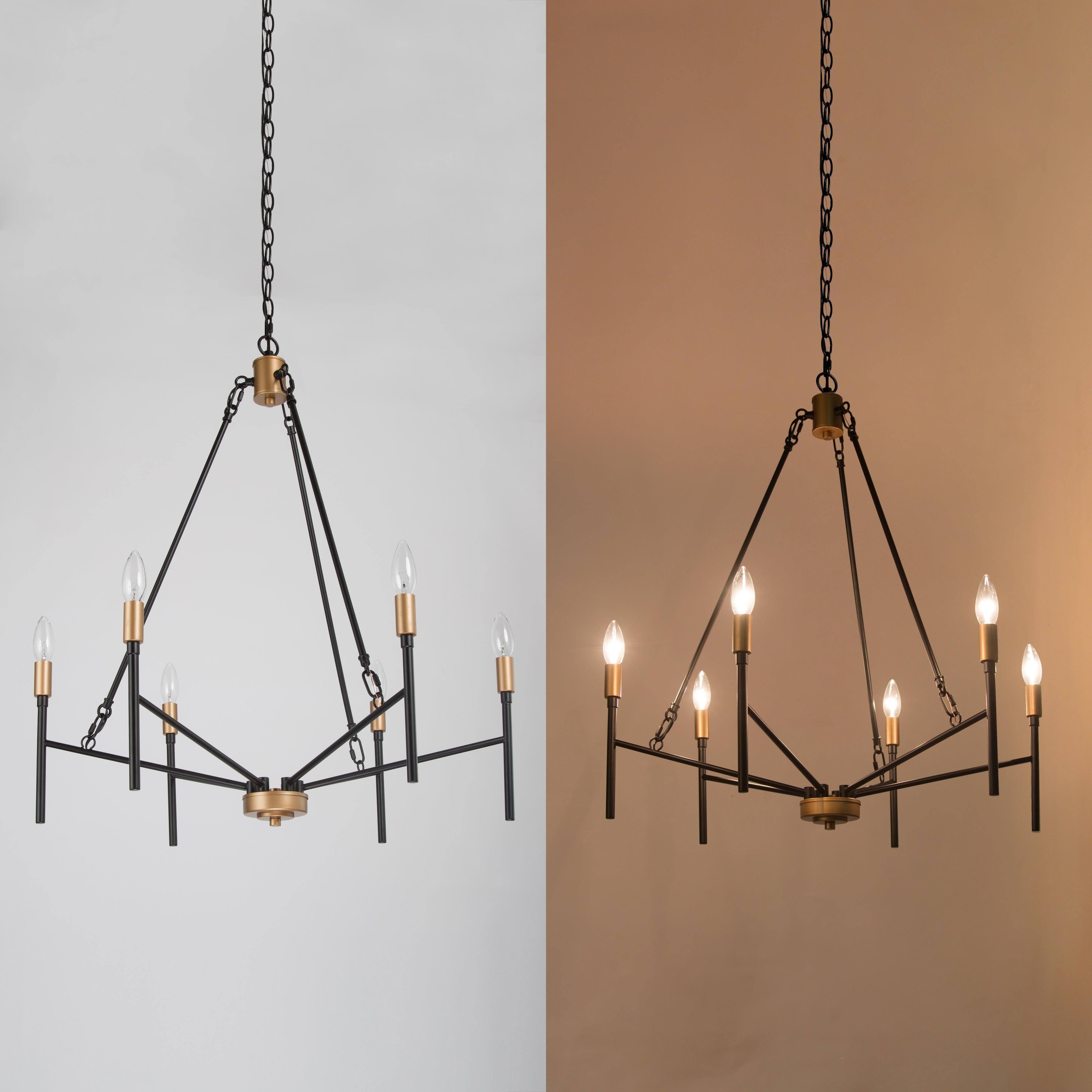 Golden Lighting Garvin 6-Light Rubbed Bronze Modern/Contemporary Chandelier
