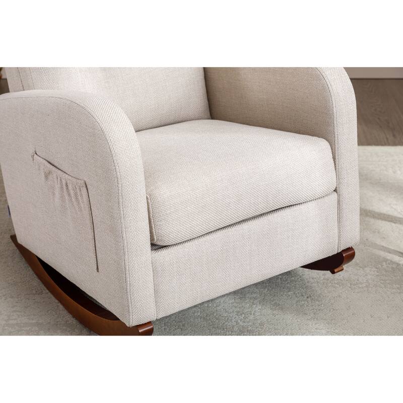 Livingroom Polyester Fabric High Back Arm Chair Modern Solid Plywood