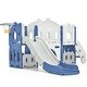preview thumbnail 39 of 43, Toddler Slide Set, Kids Slide Playset Structure Castle Climber w/Basketball Hoop, Toy Storage Organizer, Kids Climbers Playhouse