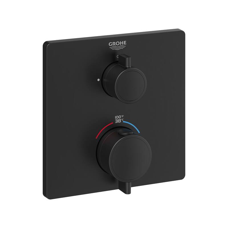 Grohe Grohtherm Dual Function Thermostatic Valve Trim Only with Double - Matte Black
