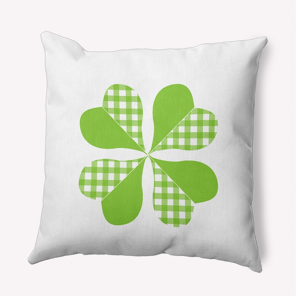 Checkered Clover Accent Pillow