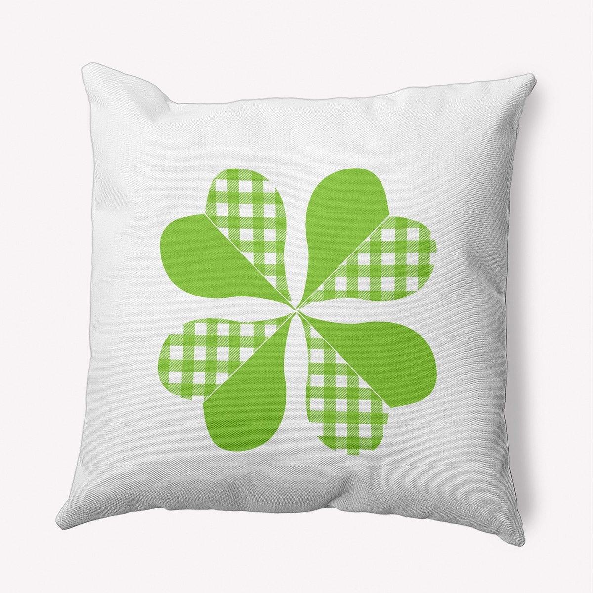 Checkered Clover Indoor/Outdoor Throw Pillow