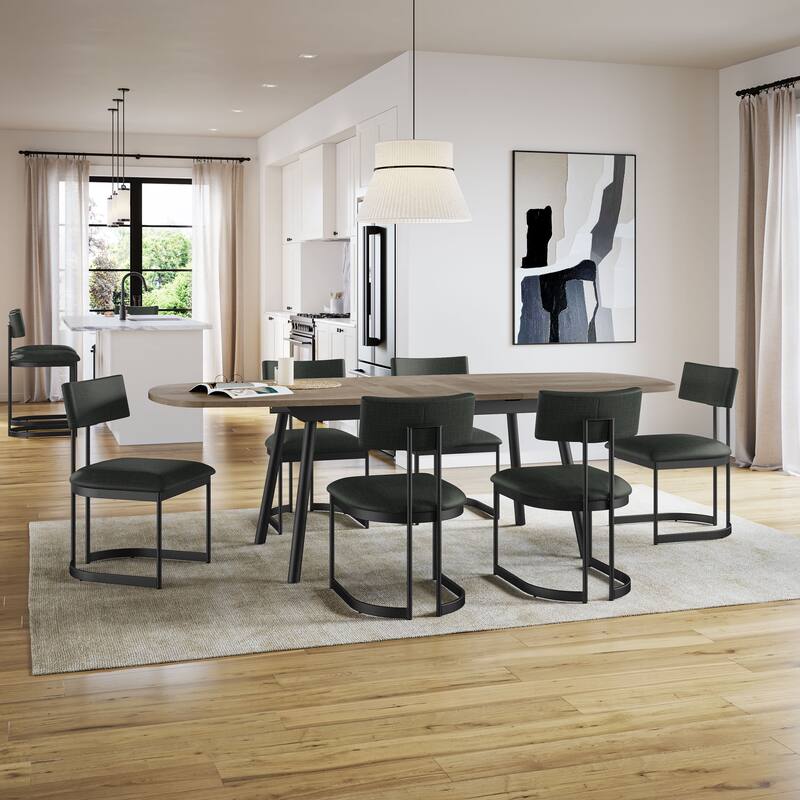Amisco Gibson Extendable Table and Lucio Chairs 7-Pieces Dining Set