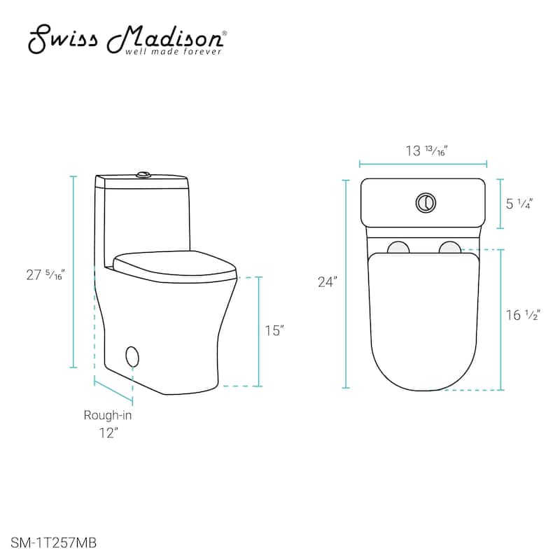 Sublime II Compact 24" Length One Piece Toilet Dual Flush 0.8/1.28 GPF