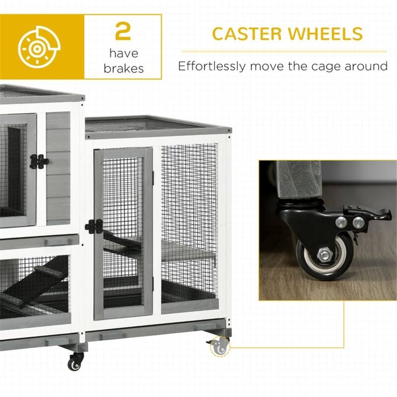 Wooden Rabbit Cages Made Easy: Building a Safe Haven for Your Pet - 43.25" L x 19.75" W x 33.75" H