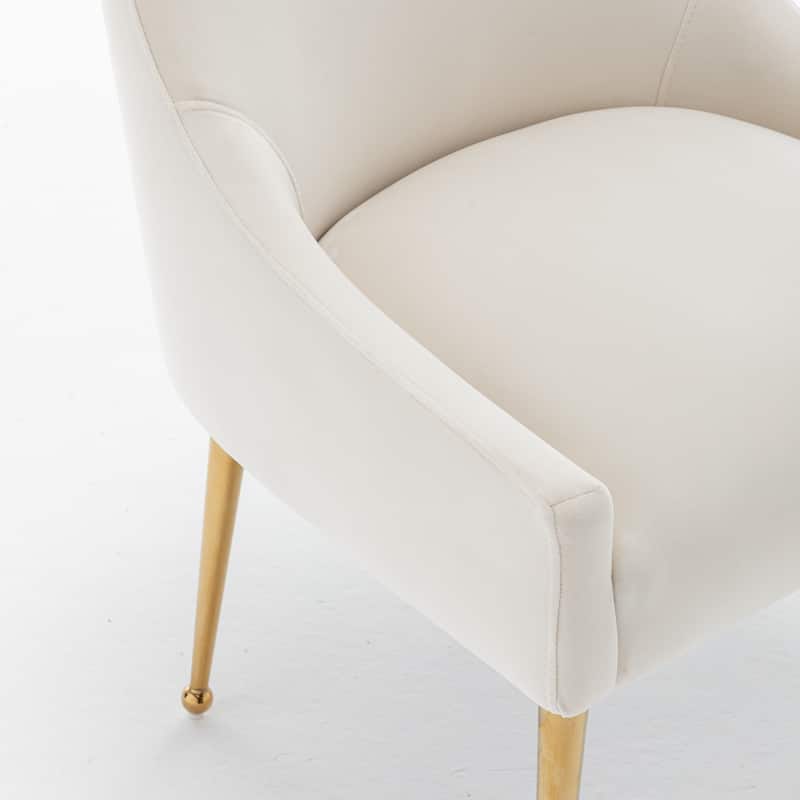 SEYNAR Velvet Upholstered Dining Chair Set of 2, Modern Glam Armless Side Chair