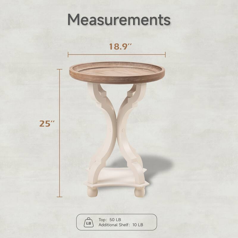 COZAYH Rustic Farmhouse Cottagecore Accent End Table