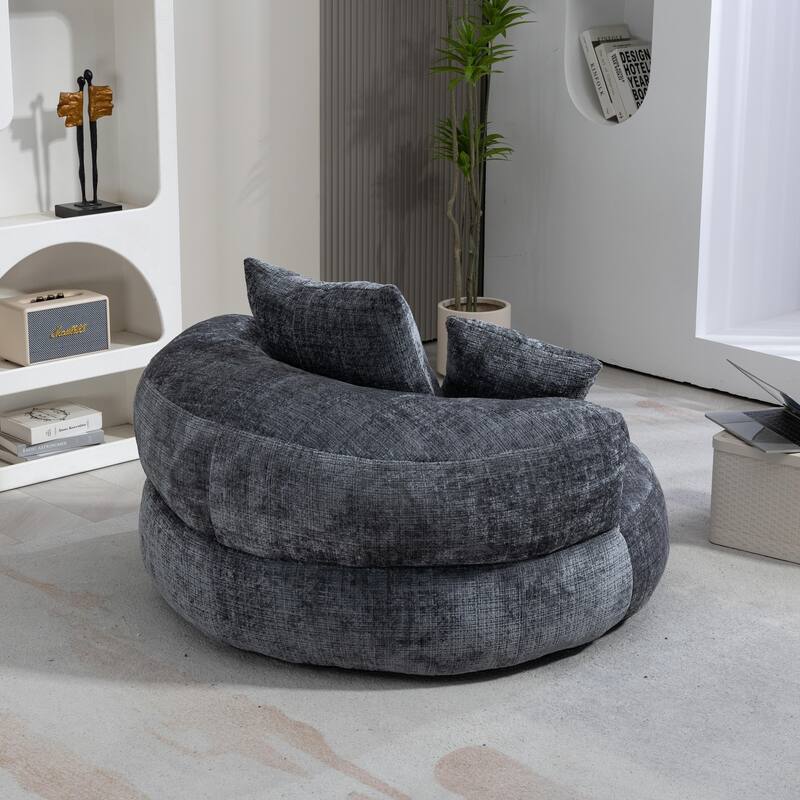 Durable Lazy Sofa Comfort Lounger, High Back Bean Bag Couch with 3 Pillows