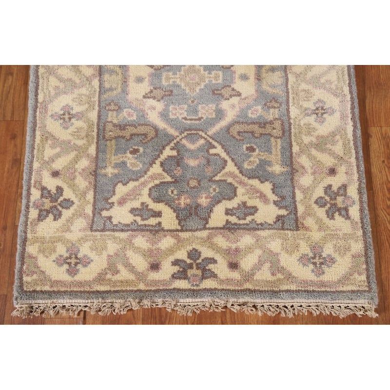 Grey Oushak Oriental Runner Rug Handmade Wool Carpet - 2'6"x 9'8"