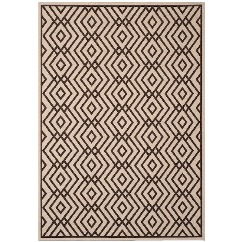 SAFAVIEH Linden Norita Indoor/ Outdoor Waterproof Patio Backyard Rug - 5'3" x 7'6" - Natural/Brown