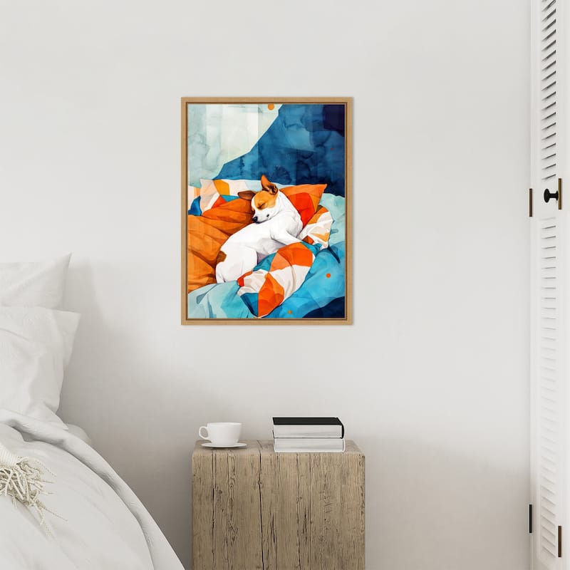 Dogs Life Nap by Justyna Jaszke Framed Canvas Wall Art