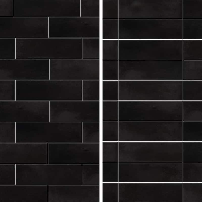 Merola Tile Coco Glossy Black Hat 2" x 5-7/8" Porcelain Wall Tile