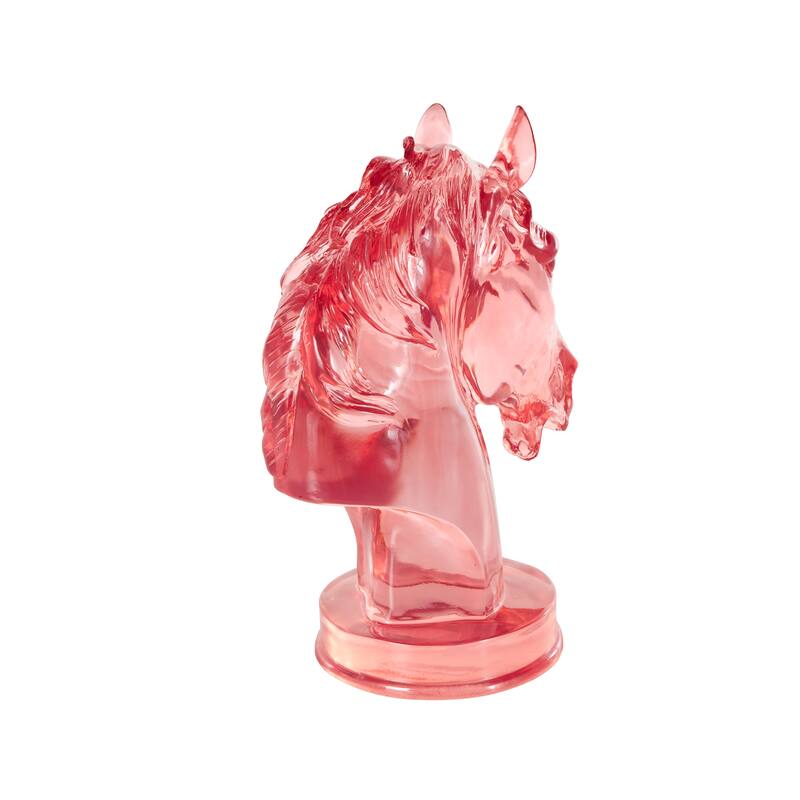 Green, Light Blue or Pink Resin Tinted Horse Decorative Sculpture