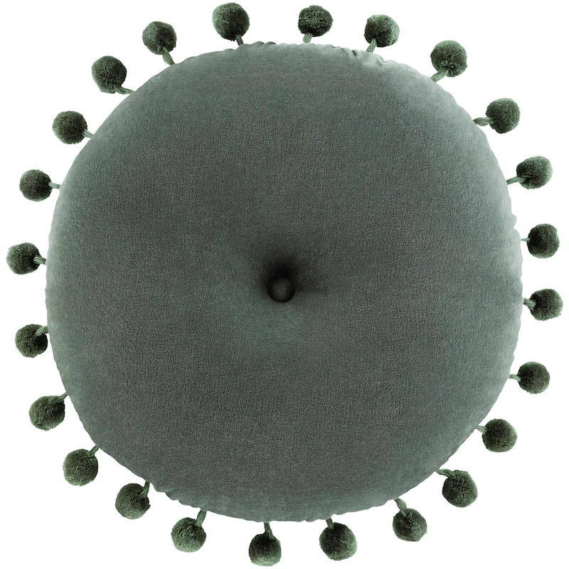 Artistic Weavers Sophus Cotton Velvet Pom Pom 18" Round Throw Pillow