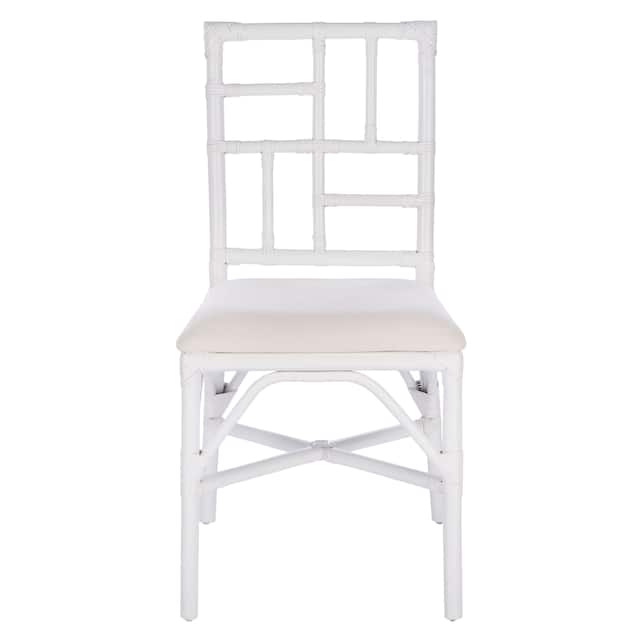 SAFAVIEH Christine Rattan Accent Chair with Cushion (Set of 2) - 18.5" W x 20.9" L x 35.8" H