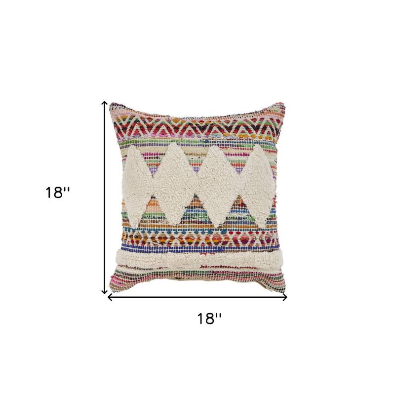 18" Blue and White Throw Pillow