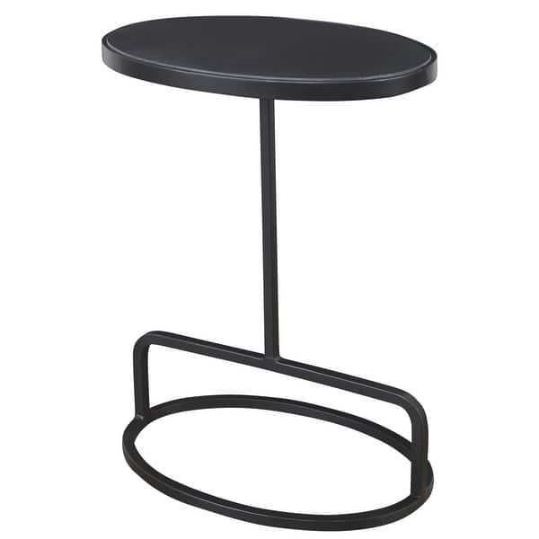 slide 2 of 3, Uttermost 25207 Jessenia 18" Wide Iron and Marble Accent Table Satin Black