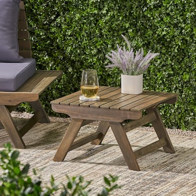 Sedona Outdoor Wooden Side Table by Christopher Knight Home