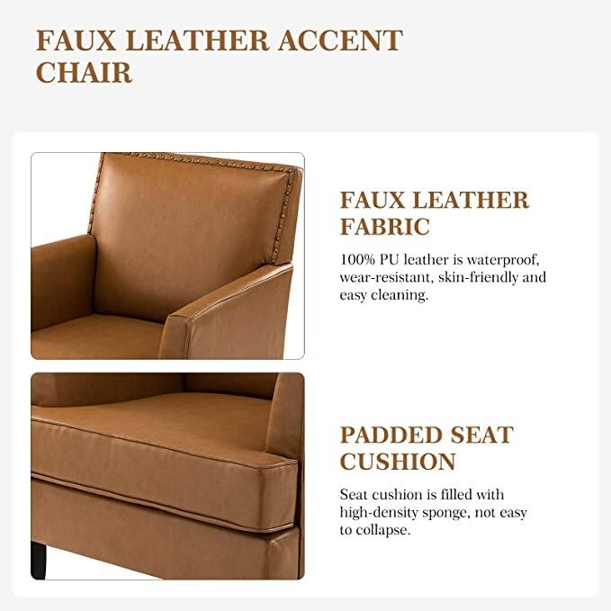 Nileus Contemporary and Classic Polyester Accent Chair with Solid Wooden Legs by HULALA HOME