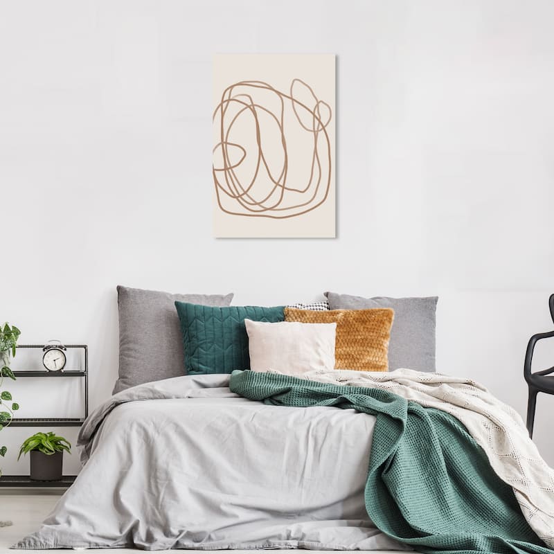 Wynwood Studio Canvas Abstract Abstract Rope Brown and Light Brown Modern & Contemporary Wall Art Canvas Print - 36 x 24
