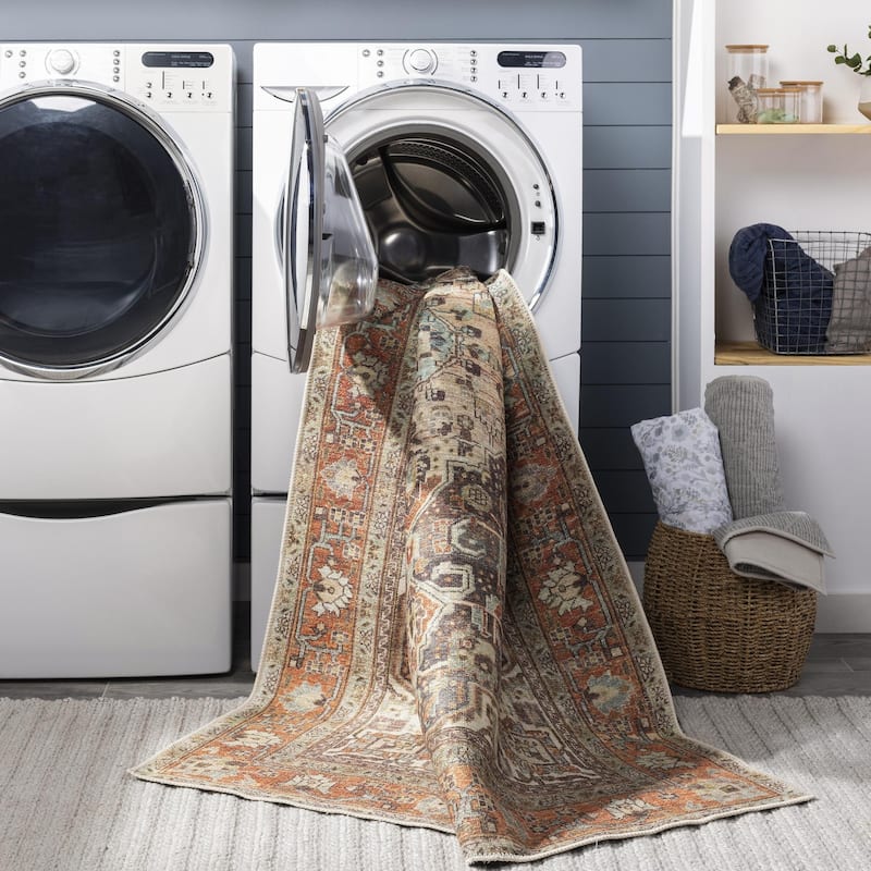 Livabliss Amelie Updated Traditional Medallion Washable Area Rug